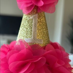 Gold and Pink Party Hat